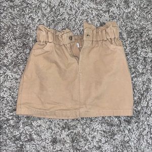 Cream tan mini skirt
